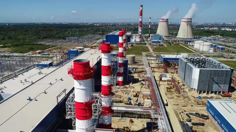 Общий вид станции Прегольская ТЭС, мощностью 4х110 МВт. Калининградская область. город Калининград